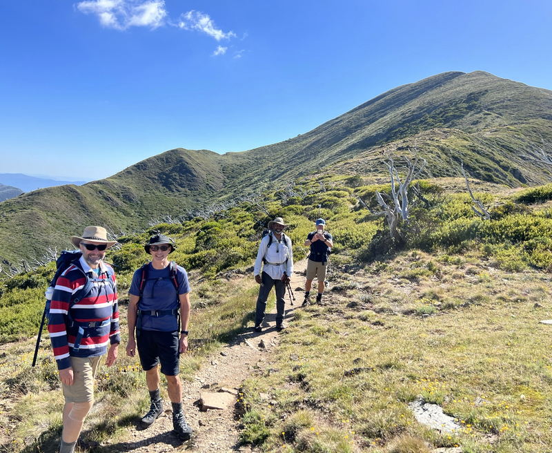 Hiking group in mountains